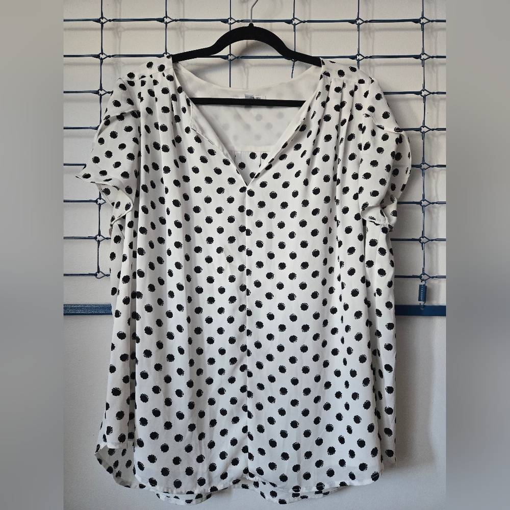 41 Hawthorn White and Black Polka Dot Blouse
